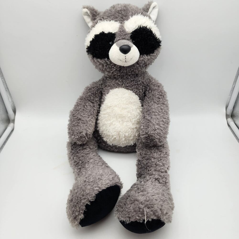 Aurora Raccoon Plush Stuffed Toy 22" Shaggy Gray Fur Long Legs Flat Tail 2016